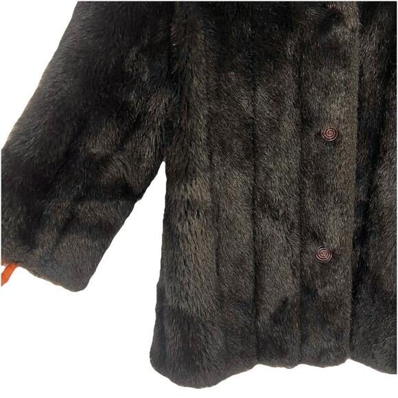 Vintage Made In USA Faux Fur Brown/Black Coat Women’s M/L - Picture 2 of 8